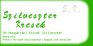 szilveszter krcsek business card